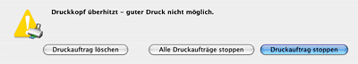 Druckkopf überhitzt