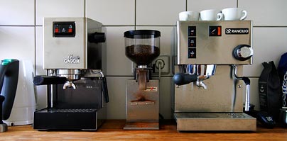 Links: Gaggia Classic, rechts: Rancilio Silvia.
