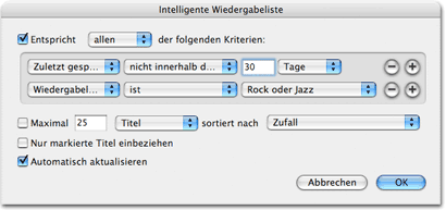 Intelligente Wiedergabeliste