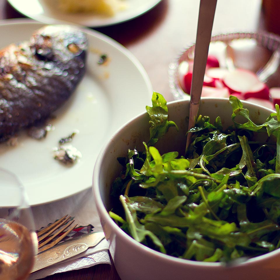 Fisch und Salat