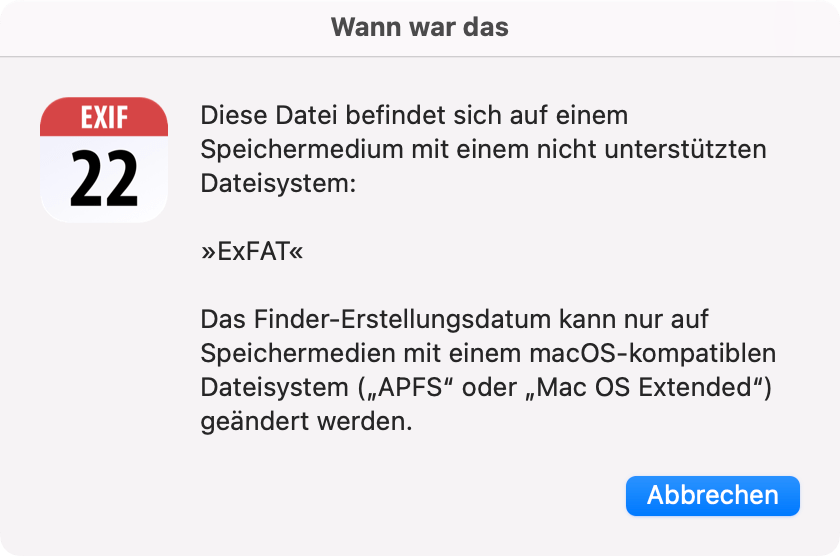 Fehlermeldung